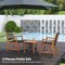 Patio Conversation Set 2 Chairs 1 Table Black Natural Acacia Wood Rope Design